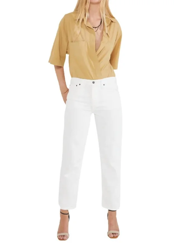 Rhea Mid Rise Crop Jeans In Vintage White