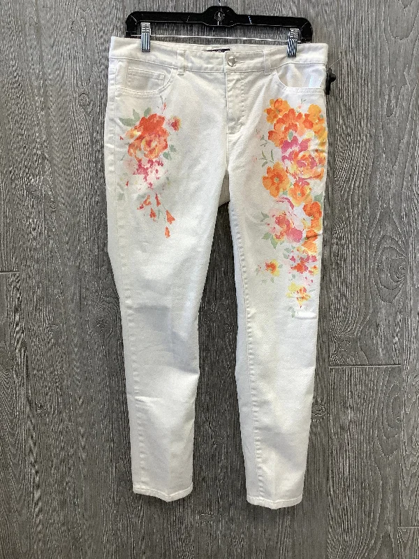 White Denim Jeans Skinny Chaps, Size 10