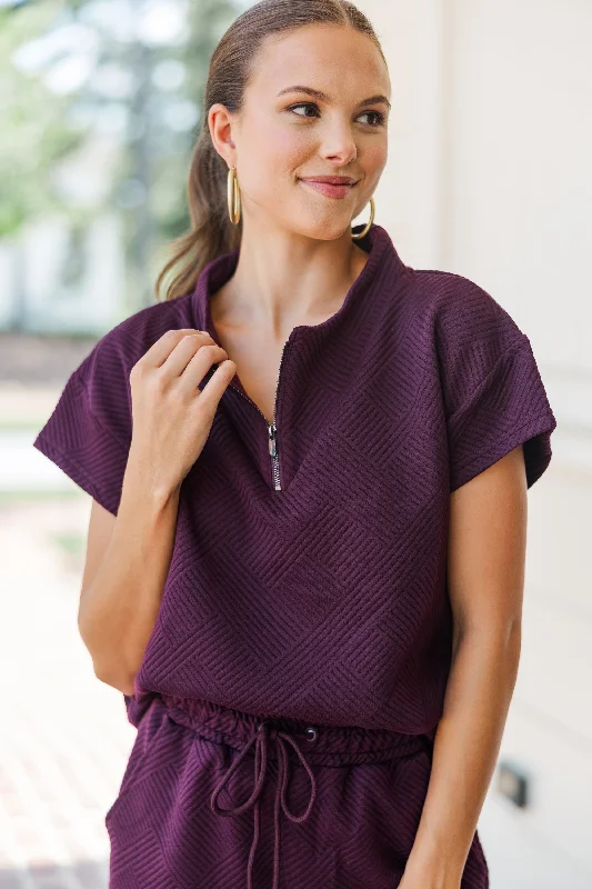 Feeling The Love Mulberry Textured Top