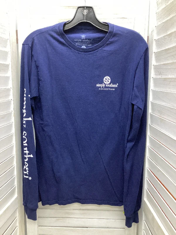 Top Long Sleeve By Simply Southern In Blue, Size: S