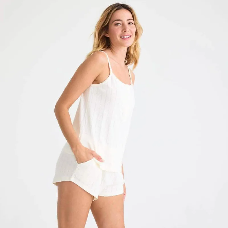 love lines tofu organic cotton pointelle magnetic dream sleep tank + shorts pajama set